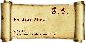 Boschan Vince névjegykártya